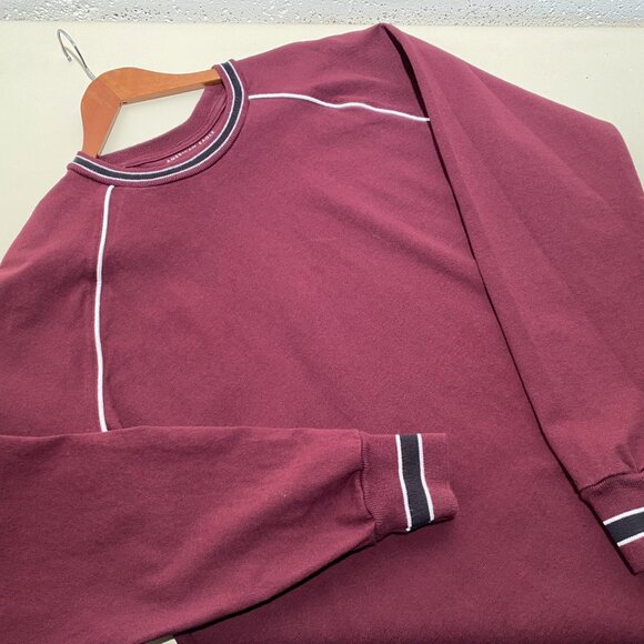 American Eagle Standard Fit Men's Striped Collar Long-Sleeve Pullover Tee - Picture 1 of 6